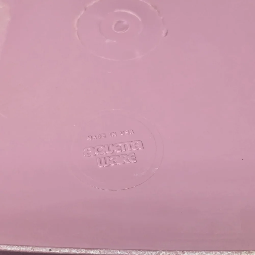 Vintage Aquetta Ware Blush Pink Small Square Plastic Trash Can